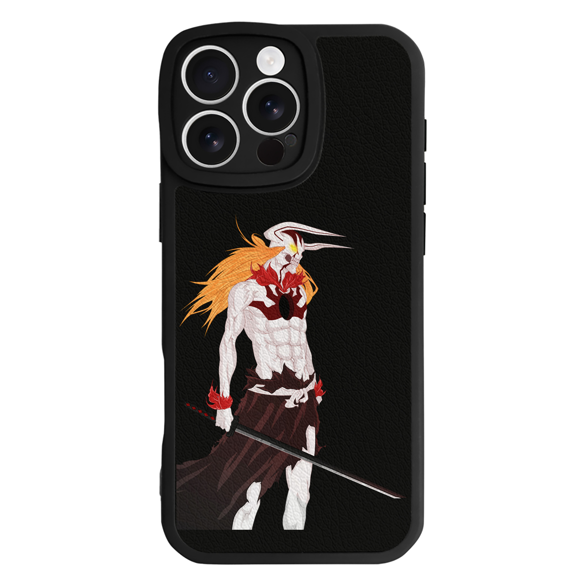 （画像用） ブリーチ 黒崎一護（くろさき いちご）BLEACH Kurosaki Ichigo 【iPhone 16シリーズ対応】シリコンスマホケース（レザー調） 材質：シリコン